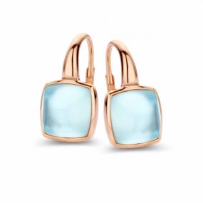 Boucles d'oreilles Topaze Sky blue  sur nacre One More - Pantelleria 051404TN
