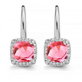 Boucles d'oreilles Tourmaline Rose et diamants - One More - Etna 050454RA
