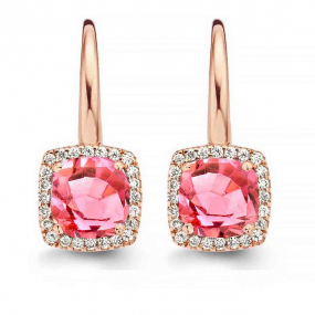 Boucles d'oreilles Tourmaline Rose et diamants - One More - Etna 050643RA
