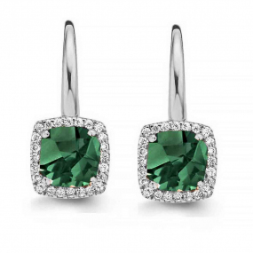 Boucles d'oreilles Tourmaline Verte et diamants - One More - Etna 050454QA
