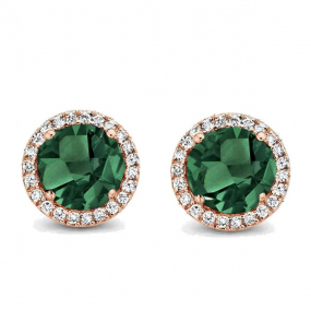 Boucles d'oreilles Tourmaline Verte et diamants - One More - Etna 050514QA
