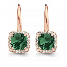 Boucles d'oreilles Tourmaline Verte et diamants - One More - Etna 050643QA
