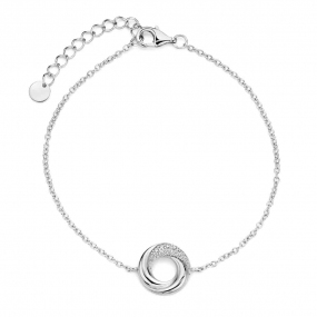 Bracelet Argent avec motif rond serti de zirconium - Naiomy - Ocane