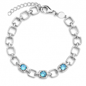 Bracelet Argent avec pierre bleu clair - Naiomy - Hawai