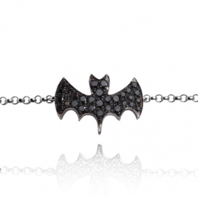 Bracelet chauve souris serti de diamants noirs sur or noir  0.17 ct  en Or Blanc - Lauriane - FR28-B2100-BL
