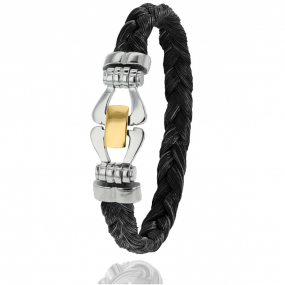 Bracelet Crin de cheval fermoir acier en Crin de cheval, acier et or 0.35g lannor -F501PCHNORjaune