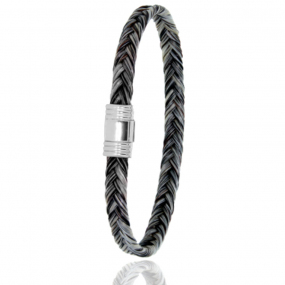 Bracelet Crin de cheval fermoir acier en Crin de cheval et acier g Komi -608CHGCAC