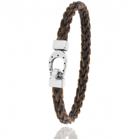 Bracelet Crin de cheval fermoir acier en Crin de cheval et acier g Nala -900PCHMAC