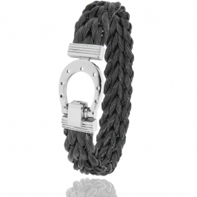 Bracelet Crin de cheval fermoir acier en Crin de cheval et acier g Nastasia -900CHNAC