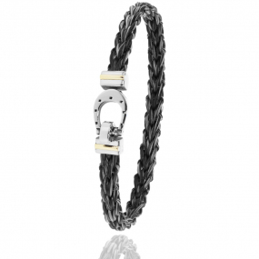 Bracelet Crin de cheval fermoir acier et or en Crin de cheval, acier et or 0.2g Alana -910PCHGFOR