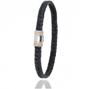 Bracelet Crin de cheval fermoir acier et or  en Crin de cheval, acier et or 0.2g Coralie -615CHNORrose