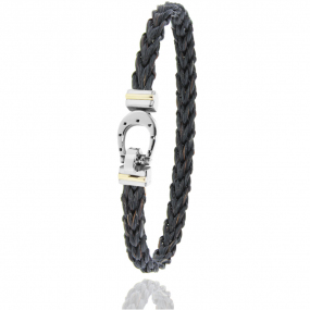 Bracelet Crin de cheval fermoir acier et or en Crin de cheval, acier et or 0.2g Daphne -910PCHNOR