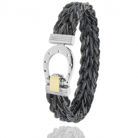 Bracelet Crin de cheval fermoir acier et or en Crin de cheval, acier et or 0.2g Dlicatesse -910CHGFORjaune