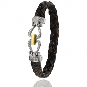 Bracelet Crin de cheval fermoir acier et or en Crin de cheval, acier et or 0.2g Elena -731DCHMORjaune