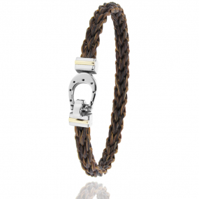 Bracelet Crin de cheval fermoir acier et or en Crin de cheval, acier et or 0.2g Mlodie -910PCHMOR