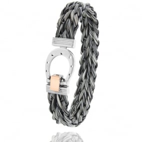 Bracelet Crin de cheval fermoir acier et or en Crin de cheval, acier et or 0.2g Takashi -910CHGCORrose