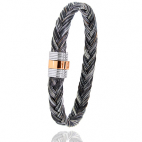 Bracelet Crin de cheval fermoir acier et or en Crin de cheval, acier et or 0.45g Bora Bora -607CHGFORrose