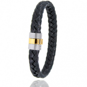 Bracelet Crin de cheval fermoir acier et or en Crin de cheval, acier et or 0.45g Irina -607CHNORjaune