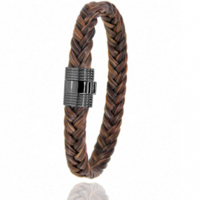 Bracelet Crin de cheval fermoir acier et PVD  en Crin de cheval et acier g Hina -606NCHMAC