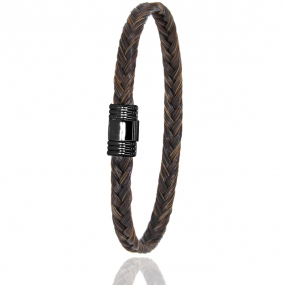 Bracelet Crin de cheval fermoir acier et PVD en Crin de cheval et acier g Naoki -608NCHMAC