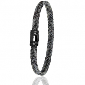 Bracelet Crin de cheval fermoir acier et PVD en Crin de cheval et acier g Vainia -608NCHGCAC