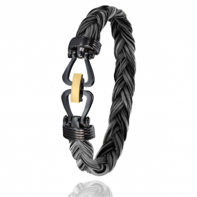 Bracelet Crin de cheval fermoir acier PVD et or en Crin de cheval, acier et or 0.2g Klianne -731NCHGFORjaune