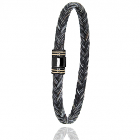 Bracelet Crin de cheval fermoir acier PVD et or en Crin de cheval PVD et or 0.2g Gaia -615NCHGFORjaune