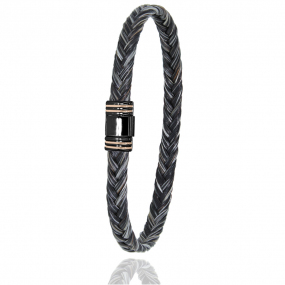 Bracelet Crin de cheval fermoir acier PVD et or en Crin de cheval PVD et or 0.2g Kaya -615NCHGFORrose