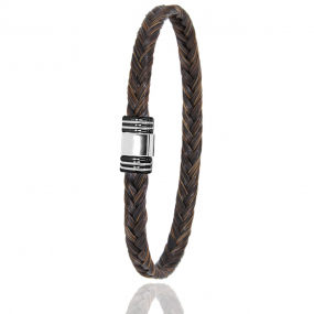 Bracelet Crin de cheval fermoir acier PVD et or  en Crin de cheval PVD et or 0.42g Alessia -613NCHMORblanc