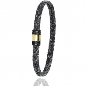 Bracelet Crin de cheval fermoir acier PVD et or  en Crin de cheval PVD et or 0.42g Kahaia -614NCHGFORjaune