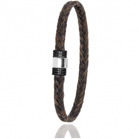 Bracelet Crin de cheval fermoir acier PVD et or  en Crin de cheval PVD et or 0.42g Marianna -614NCHMORblanc