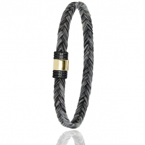 Bracelet Crin de cheval fermoir acier PVD et or  en Crin de cheval PVD et or 0.42g Marina -614NCHGCORjaune