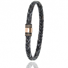 Bracelet Crin de cheval fermoir acier PVD et or  en Crin de cheval PVD et or 0.42g Miri -613NCHGFORrose