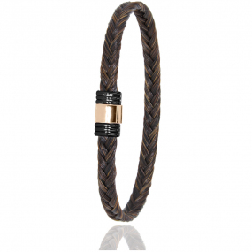 Bracelet Crin de cheval fermoir acier PVD et or  en Crin de cheval PVD et or 0.42g Nymphea -614NCHMORrose