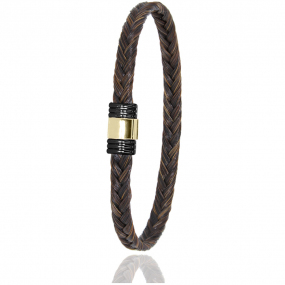 Bracelet Crin de cheval fermoir acier PVD et or  en Crin de cheval PVD et or 0.42g Vahin -614NCHMORjaune