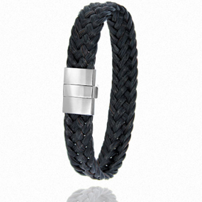 Bracelet Crin de cheval fermoir en acier  en Crin de cheval et acier g Roseline -604CHN