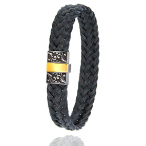 Bracelet Crin de cheval fermoir en acier et or en Crin de cheval, acier et or 0.45g Kristina -604-2NCHNGRorjaune