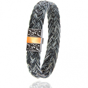 Bracelet Crin de cheval fermoir en acier et or en Crin de cheval, acier et or 0.45g Mohea -604-2CHGFGRorrose