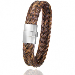 Bracelet Crin de cheval fermoir en acier et or en Crin de cheval, acier et or 0.45g Natsumi -604P-2CHMorblanc