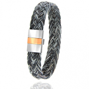 Bracelet Crin de cheval fermoir en acier et or  en Crin de cheval, acier et or 0.45g Yuki -604-2CHGFORrose