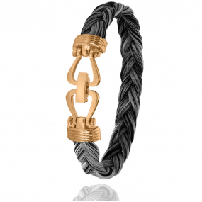 Bracelet Crin de cheval fermoir or en Crin de cheval, acier et or 11g Itaca -730CHGFORrose