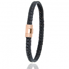 Bracelet Crin de cheval fermoir or en Crin de cheval et or  5g Duo -608CHNORrose