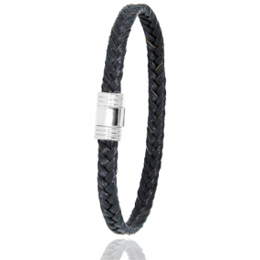 Bracelet Crin de cheval fermoir or en Crin de cheval et or  5g Floralie -608CHNORblanc