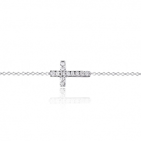 Bracelet croix diamants One More 0.05 ct - Ischia -049263A
