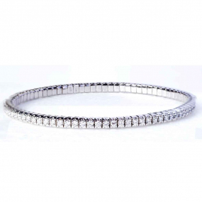 Bracelet Diamants extensible  2.1 ct G-VS en Or Blanc -  - BR1797B
