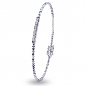 Bracelet Diamants Jonc  0.15 ct G-VS en Or Blanc -  - BR18718
