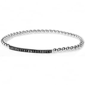 Bracelet Diamants Noirs extensible  0.28 ct  en Or Blanc -  - BR1545B/BK-FR
