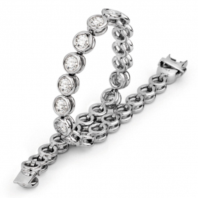 Bracelet diamants Tennis  0.50 ct G-VS en Or Blanc - Saturne - B1506FMPWA000
