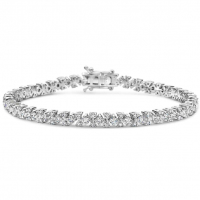 Bracelet Diamants Tennis  3.88 ct Diamant Blanc G-VS en Or Blanc - Heiani - 067357A