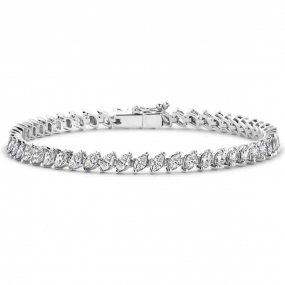 Bracelet Diamants Tennis  4.39 ct Diamant Blanc G-VS en Or Blanc - Maiya - 066983A